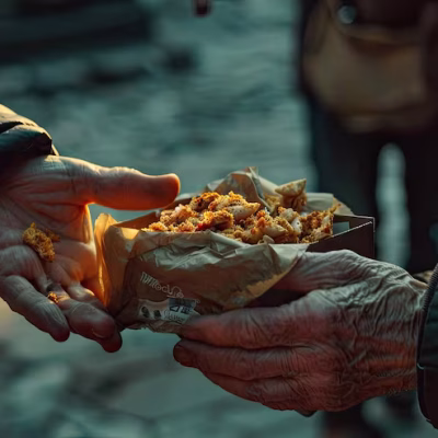 volunteer-giving-food-homeless-man-charity_641503-162795